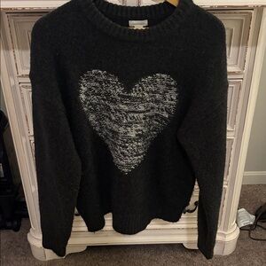 Sundance Black Knit Sweater with heart